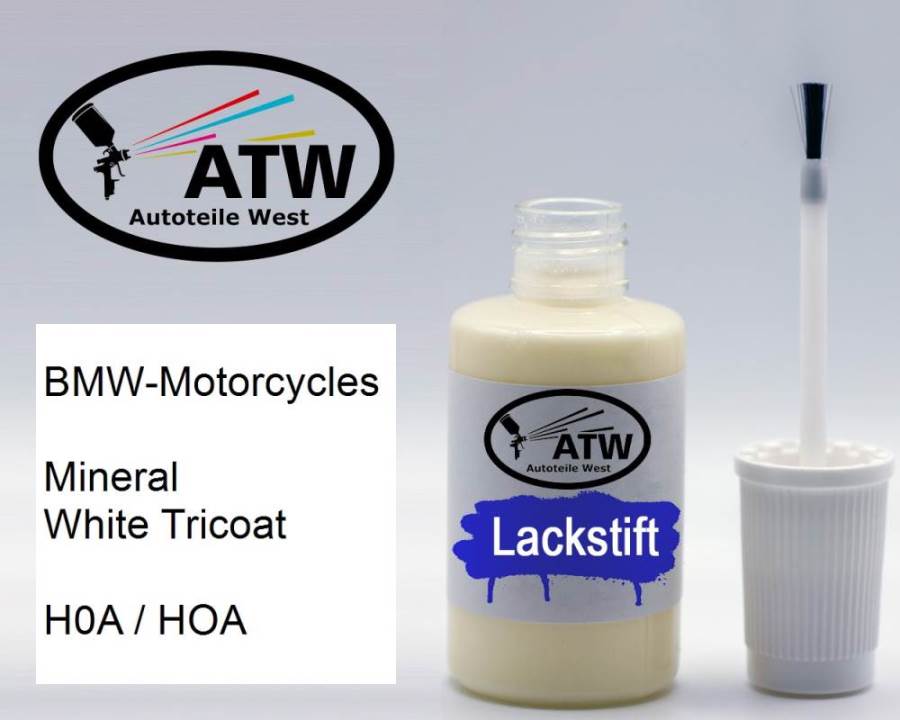 BMW-Motorcycles, Mineral White Tricoat, H0A / HOA: 20ml Lackstift, von ATW Autoteile West.